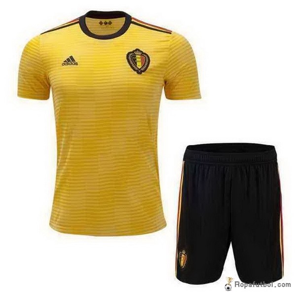 Camiseta Bélgica Replica Segunda Ropa Conjunto De Niños 2018 Amarillo